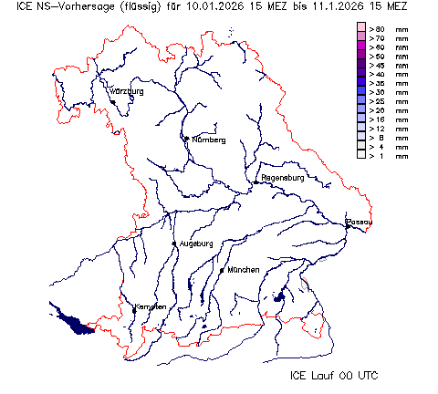 LM Niederschlagsvorhersage (Summe) für 24 Stunden vom 10.01.2026 wurde nicht gefunden!